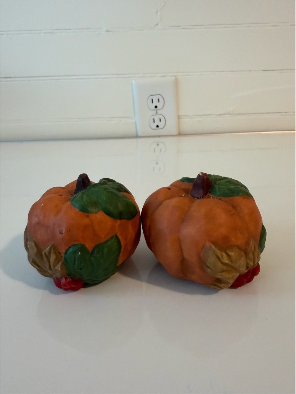 Vintage Pumpkin Salt and Pepper Shakers